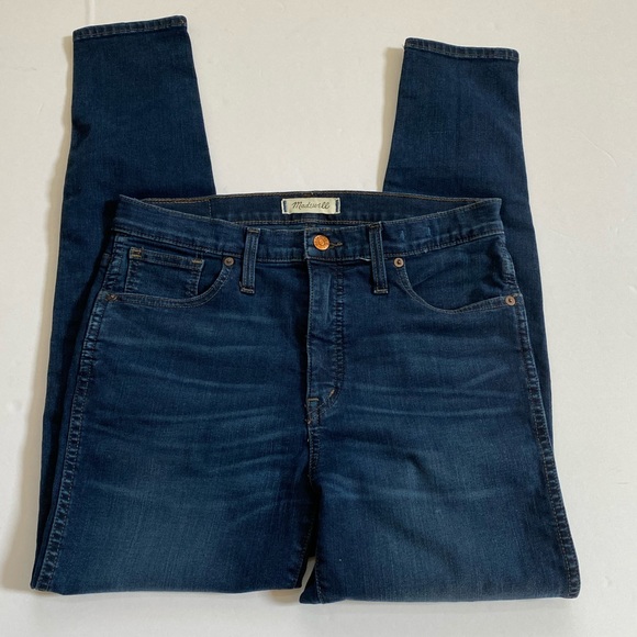 NEW Madewell 10” High Rise Skinny Dark Wash Jeans - Picture 3 of 8